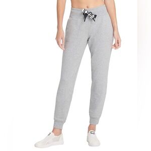 Unworn DKNY Women's Fleece Jogger Sweatpant with Pockets Pearl Grey Size Large